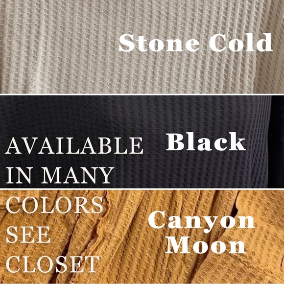 FREE PEOPLE NEW JUICY LONG SLEEVE WAFFLE KNIT OVERSIZED THERMAL CANYON MOON - Picture 3 of 14